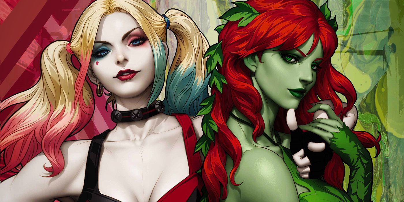 Arte cómico de Harley Quinn y Hiedra Venenosa