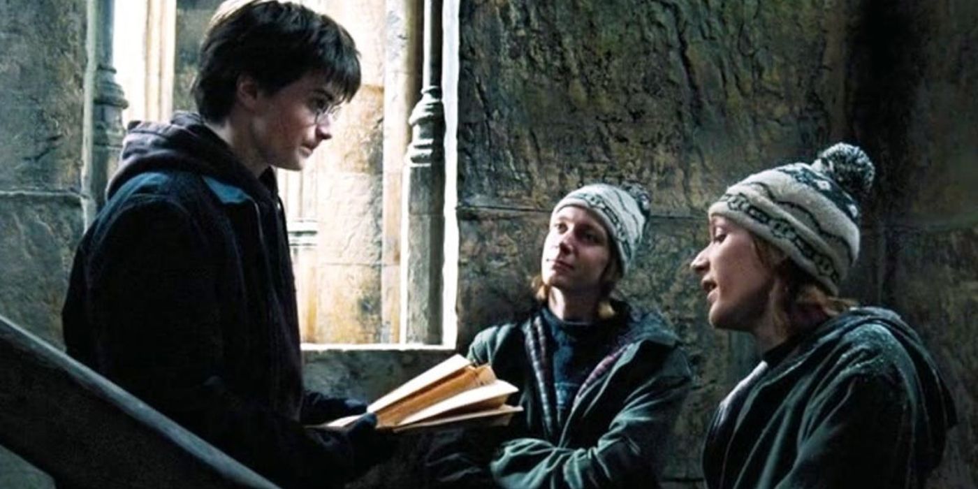 Harry Potter getting the Marauder's Map from the twins.