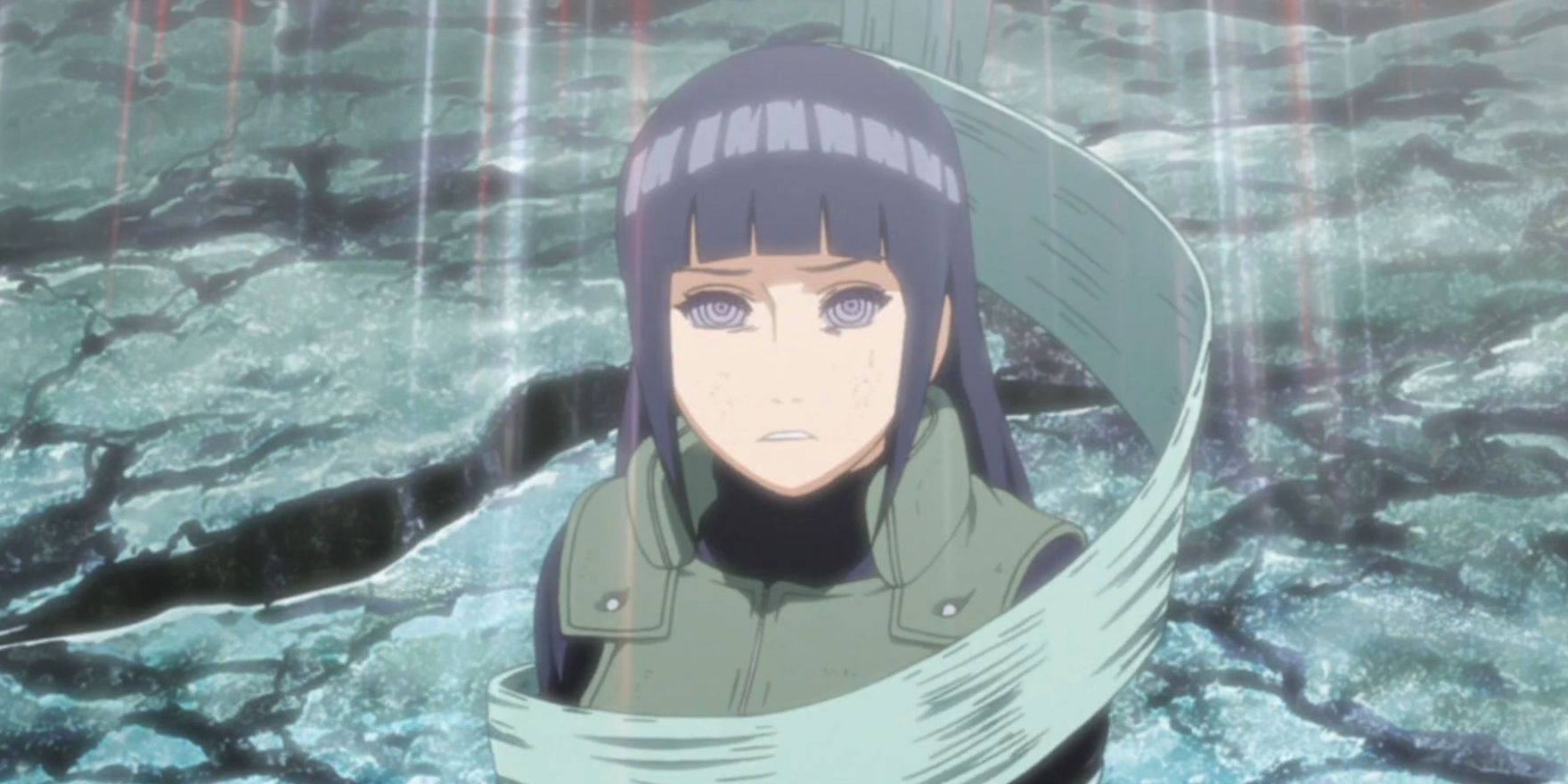 Hinata caught in the Infinite Tsukoyumi in Naruto Shippuden