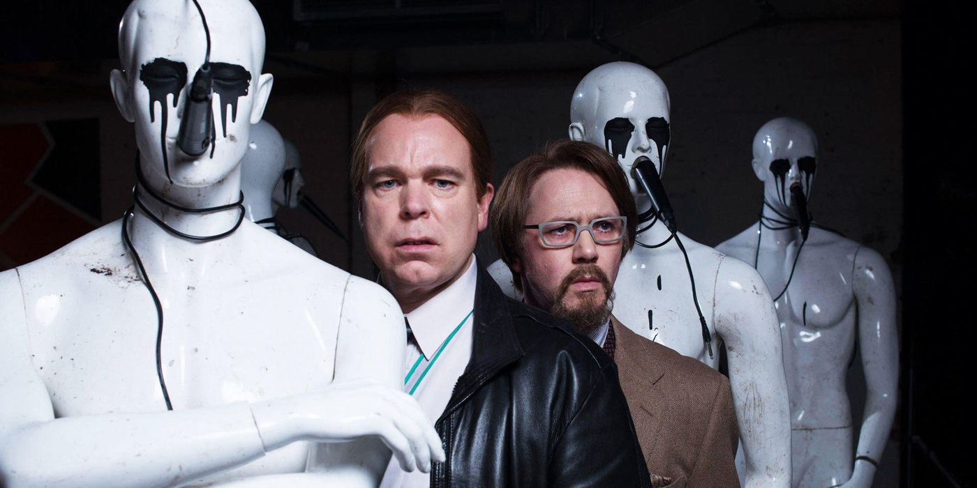 Two men with mannequins in Inside No 9