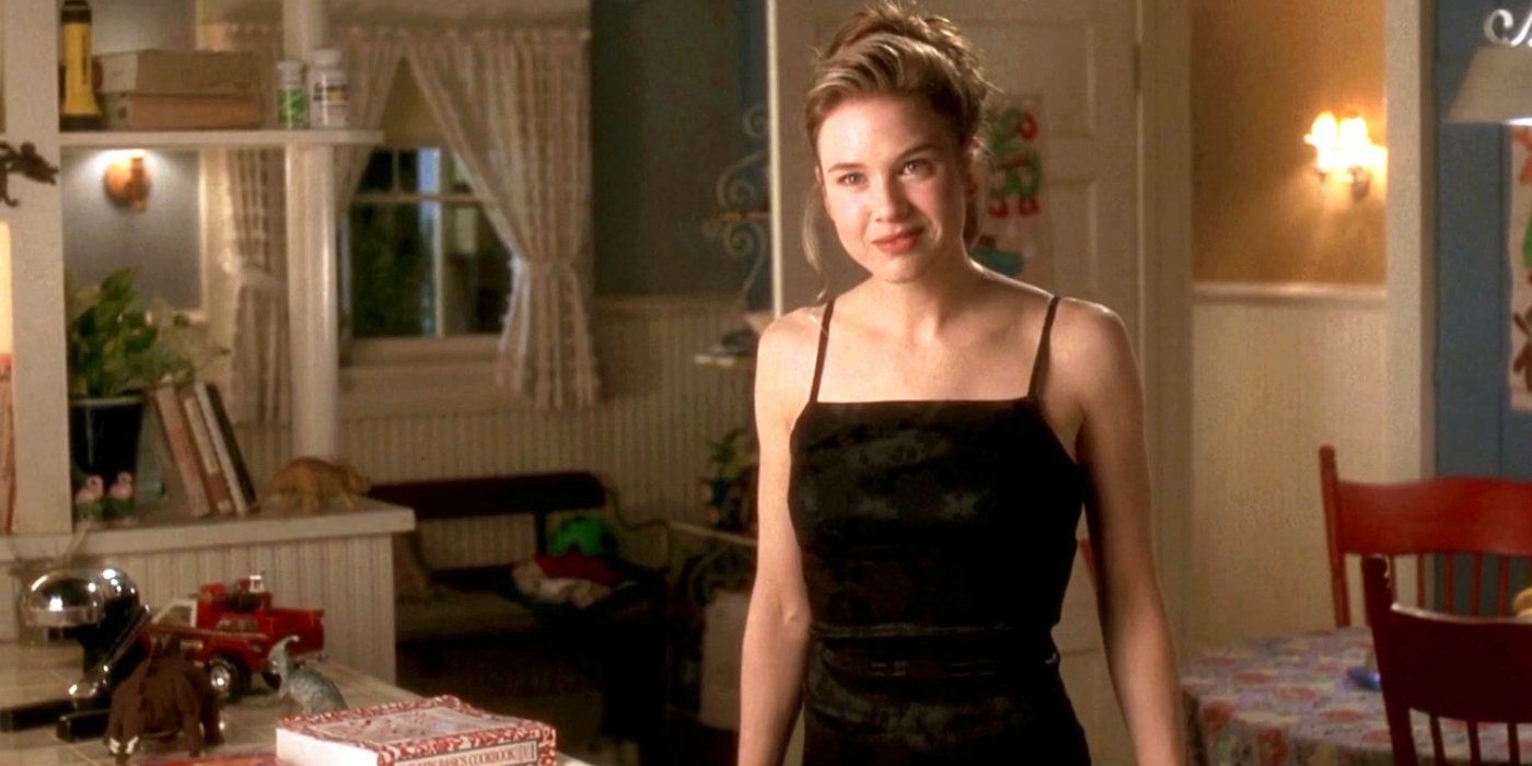 Dorothy standing in the kitchen in her dress in Jerry Maguire