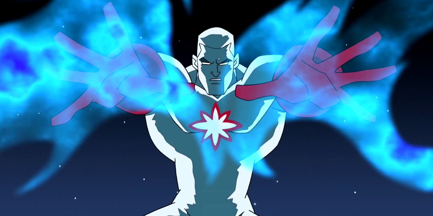 Captain Atom unleashing his radiation in Justice League Unlimited