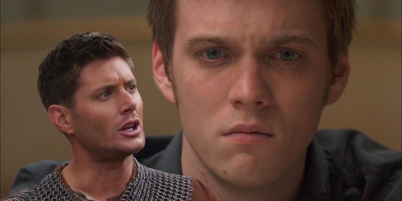 Jake Abel as Adam Winchester and Jensen Ackles as Dean in Supernatural