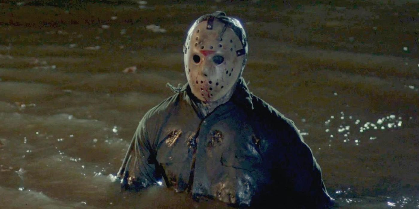 Jason lurches out of the water in Jason Lives