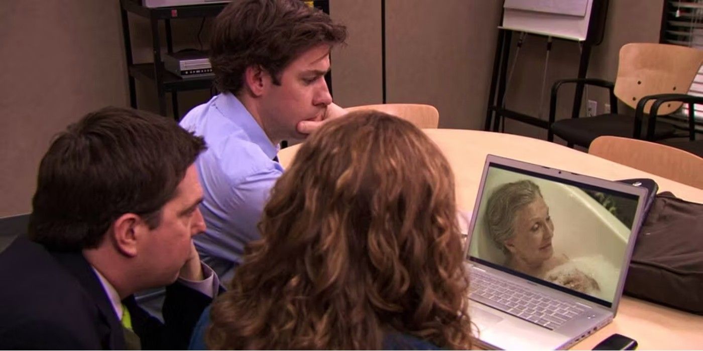 Jim Andy and Pam watch Mrs. Albert Hannaday