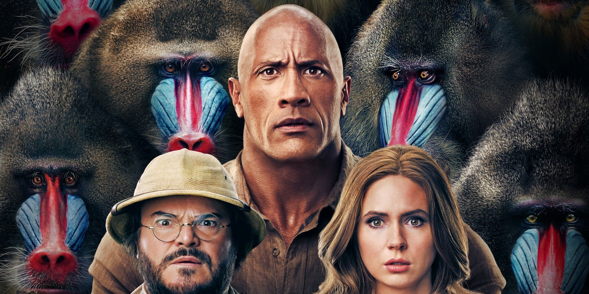 L-R) Dwayne Johnson and Jack Black at the JUMANJI THE NEXT LEVEL