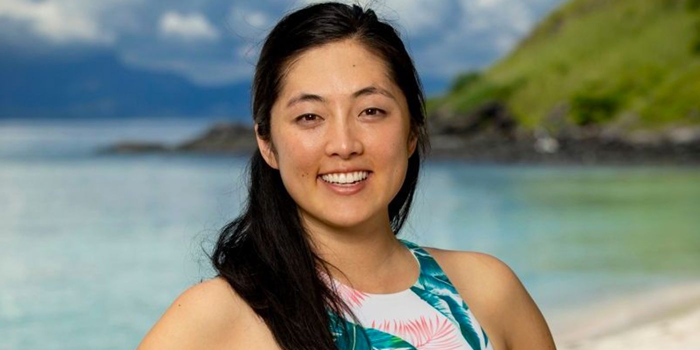 Kellee Kim at the beach smiling for the camera in Survivor