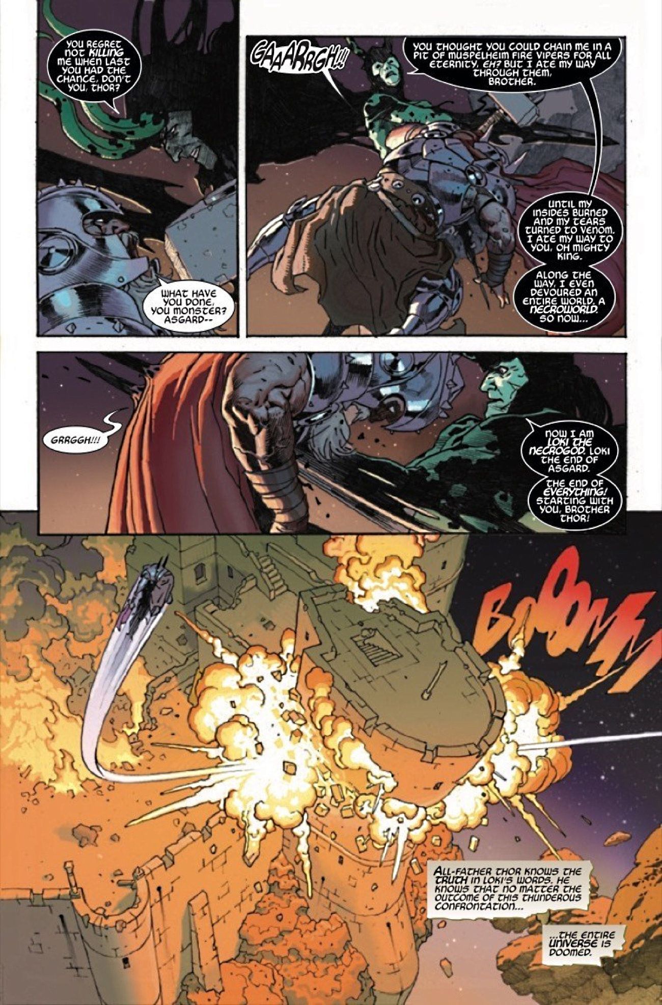 King Thor Comic Fight with Loki