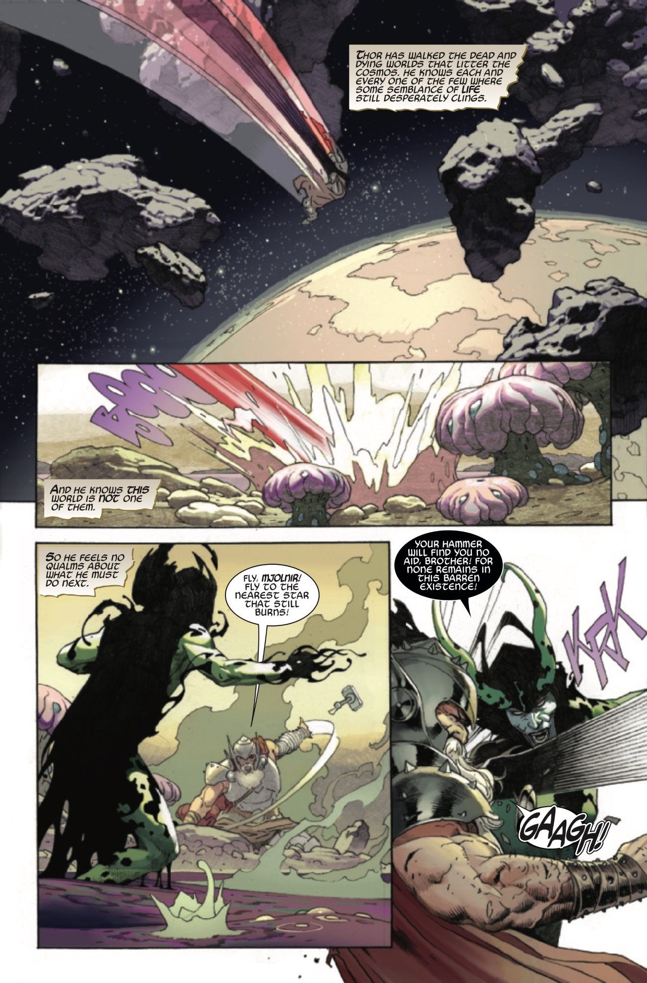 King Thor vs Symbiote Loki Comic