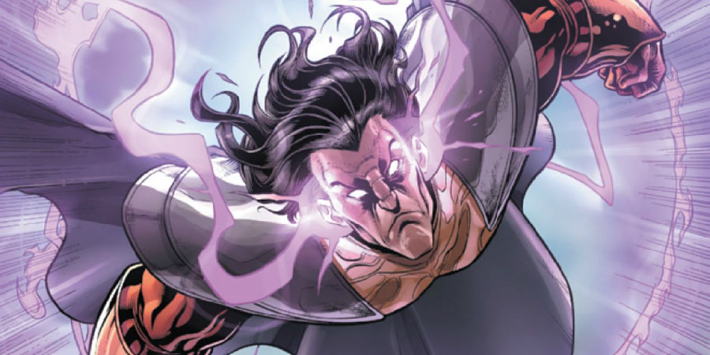 Exodus flies at his enemies in Marvel Comics.