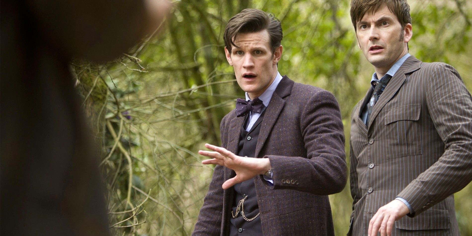 Matt Smith as Eleventh Doctor and David Tennant as Tenth in Doctor Who