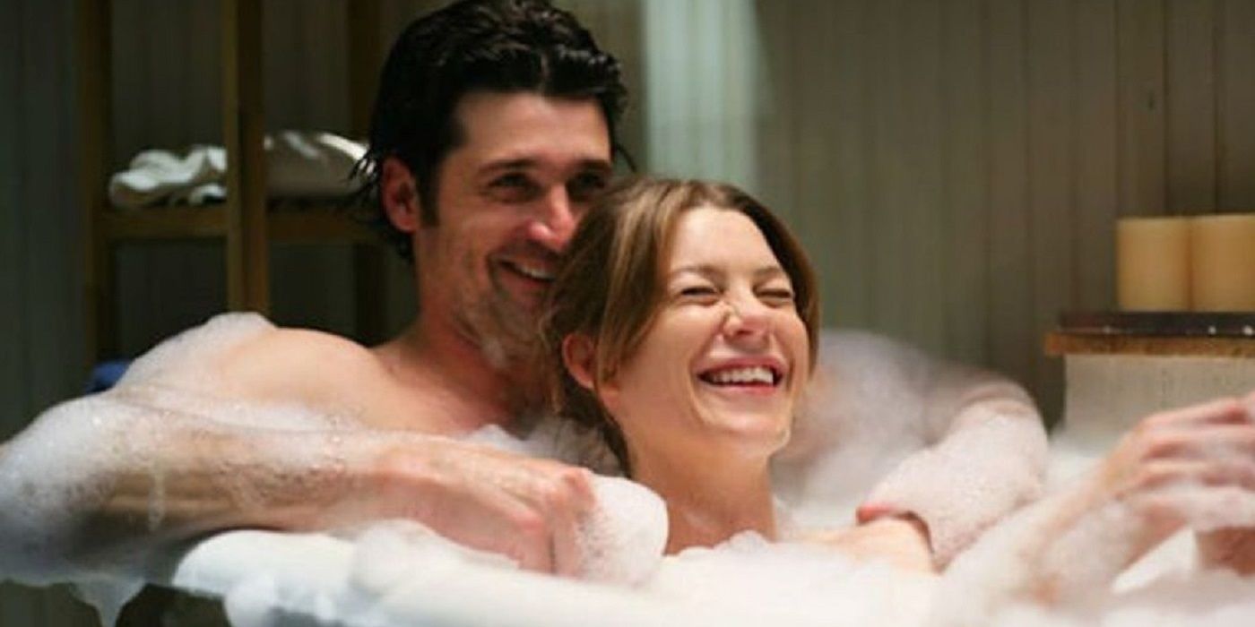 Derek and Meredith in the bathtub in Grey's Anatomy
