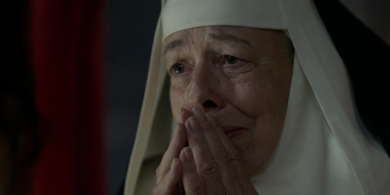 Mother Hildegarde happy to see Claire recover in Outlander
