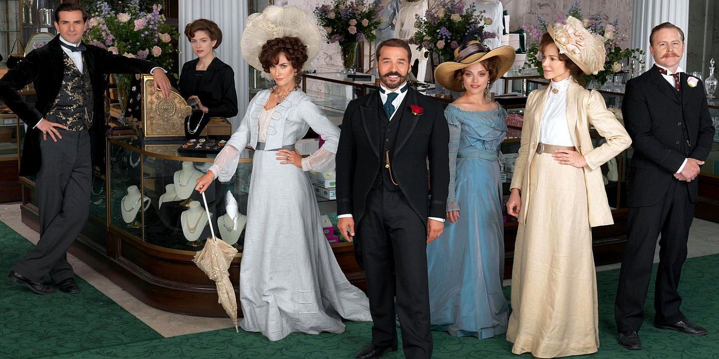 Mr. Selfridge and his employees pose in their store
