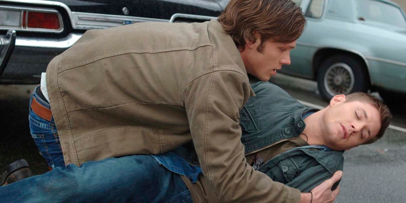 Sam holds a dying Dean in his arms