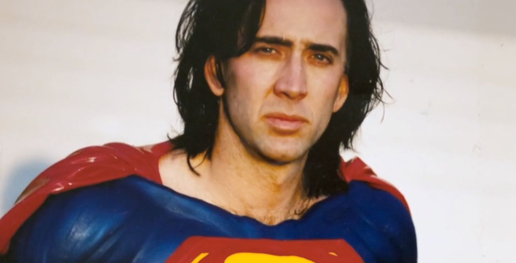 Nicolas Cage in screentest photo for Tim Burton's Superman Lives