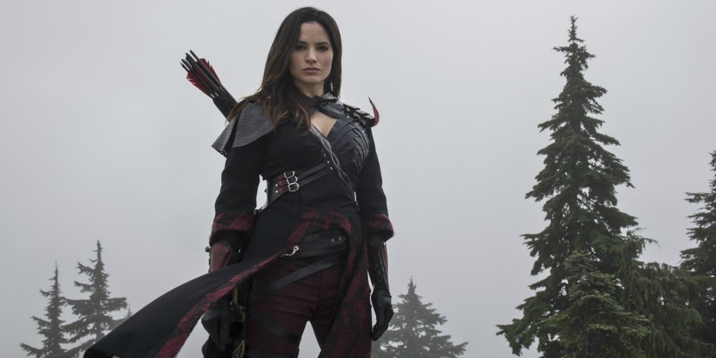 Nyssa looking tough in armor outside in forest
