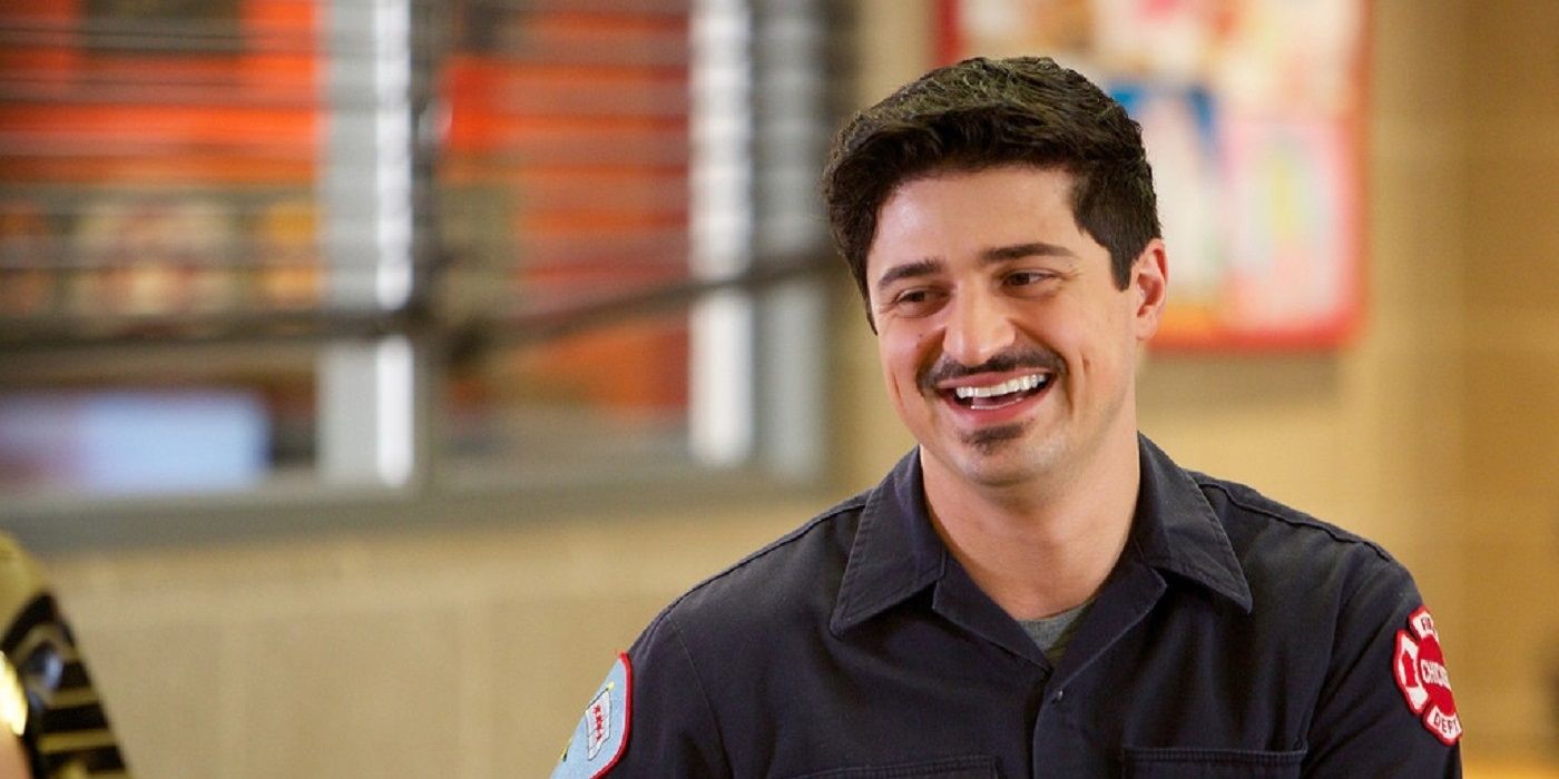 Otis laughing in Firehouse 51 of Chicago Fire