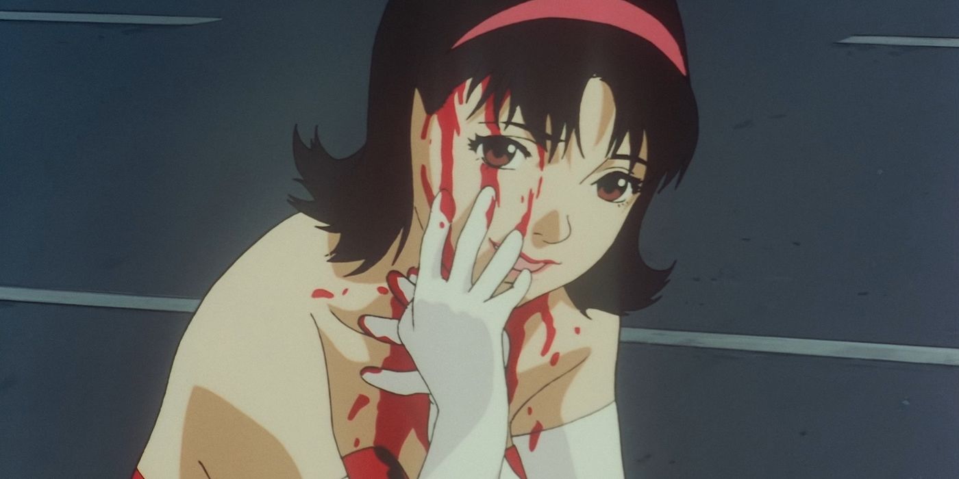 Mima touching her bloody face in Perfect Blue.