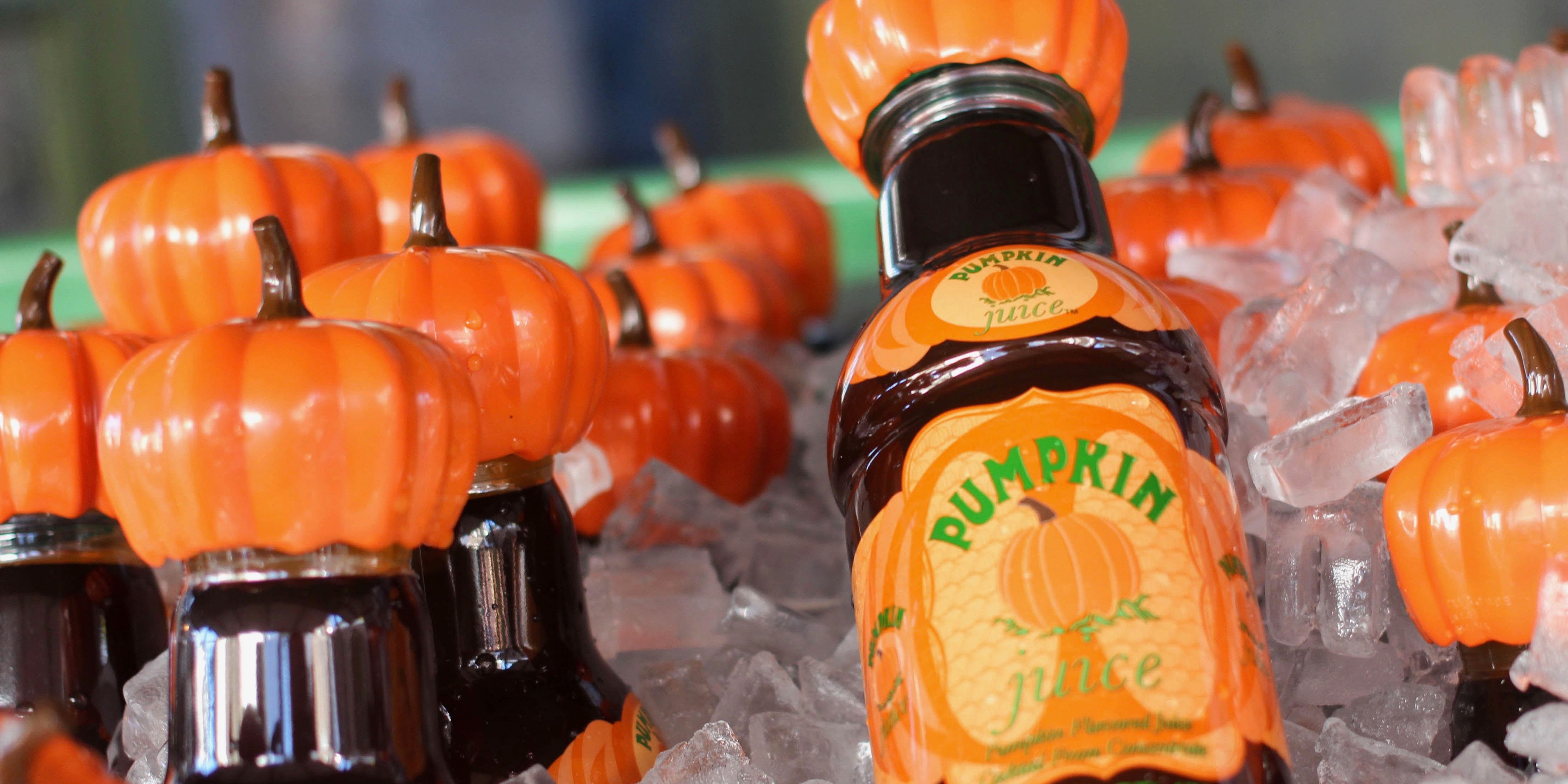 A collection of pumpkin juice bottles from Harry Potter