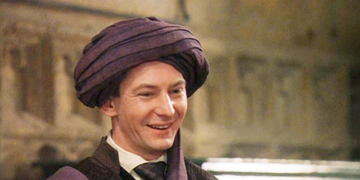 Quirrell smiling in Harry Potter and the Philosopher's Stone.