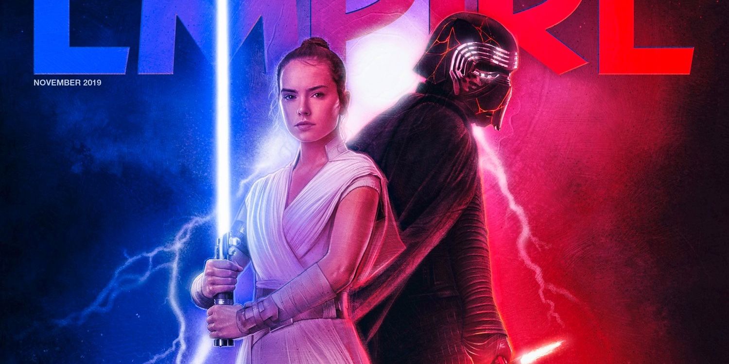 Rey and Kylo Ren Star Wars 9 Empire Magazine Cover cropped