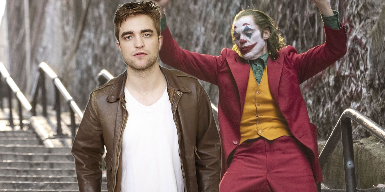 Robert Pattinson and Joaquin Phoenix as the Joker