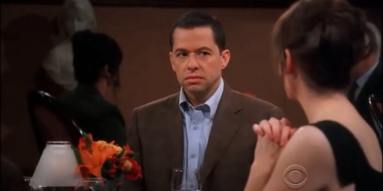 Alan on Two and a Half Men looking scared at Rose