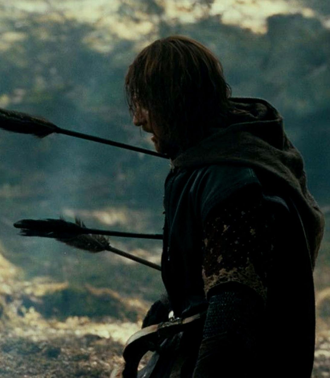 Sean Bean as Boromir Dies in Lord of the Rings Vertical