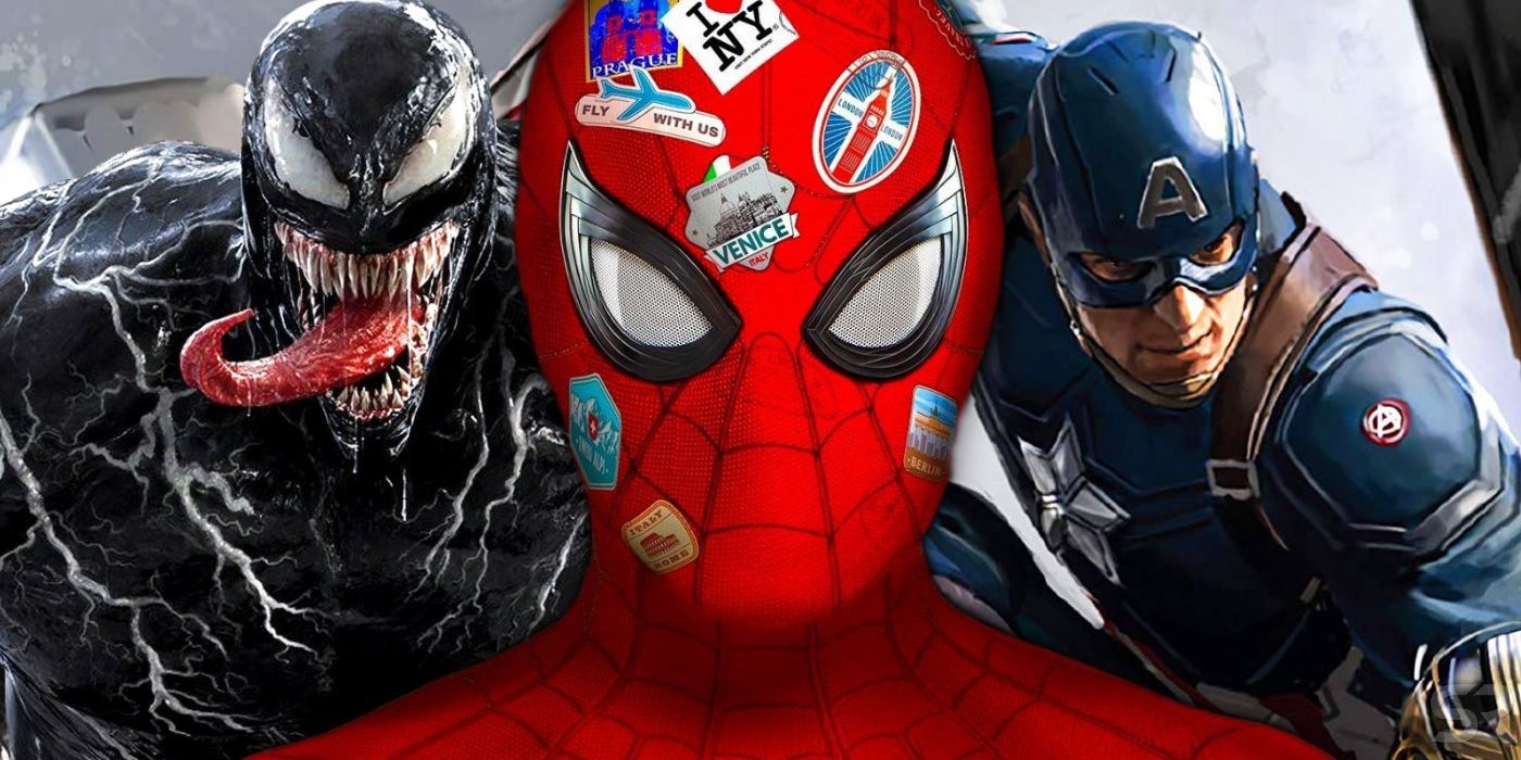 Spider-Man with Venom and Captain America