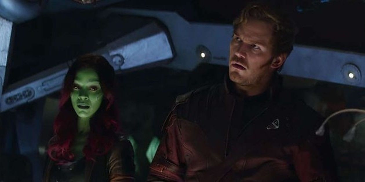 Gamora and Star Lord in Guardians of the Galaxy