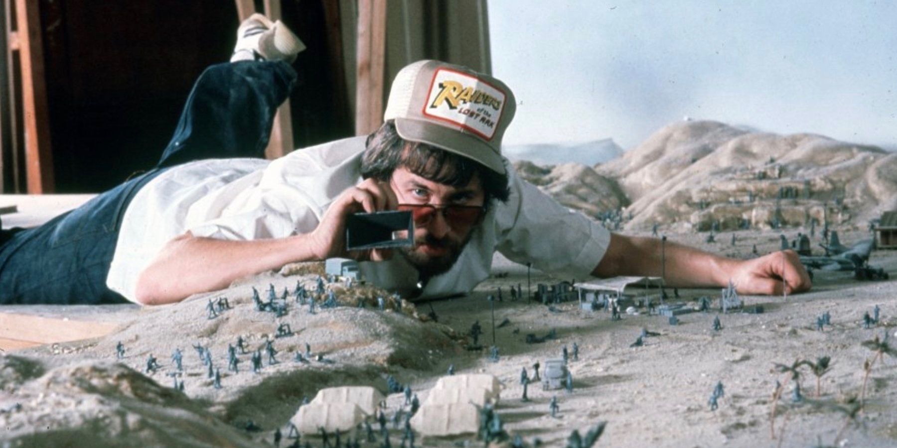 Steven Spielberg on Set of Indiana Jones Raiders of the Lost Ark