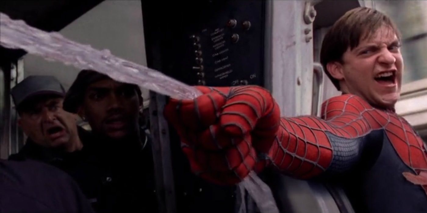 Spider-Man stops the train in Spider-Man 2