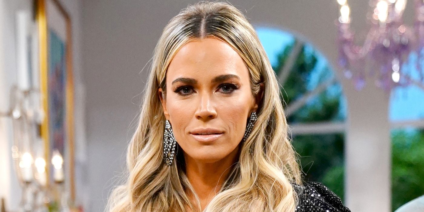 Teddi Mellencamp from RHOBH looking directly at the camera soft smiling