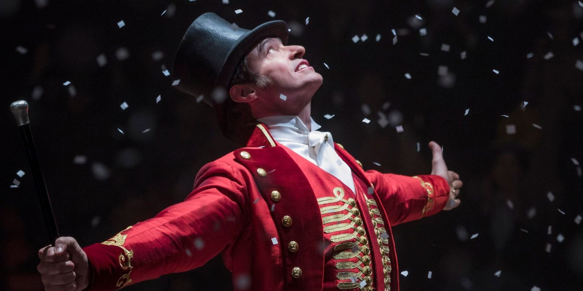 Hugh Jackman on stage as PT Barnum in The Greatest Showman