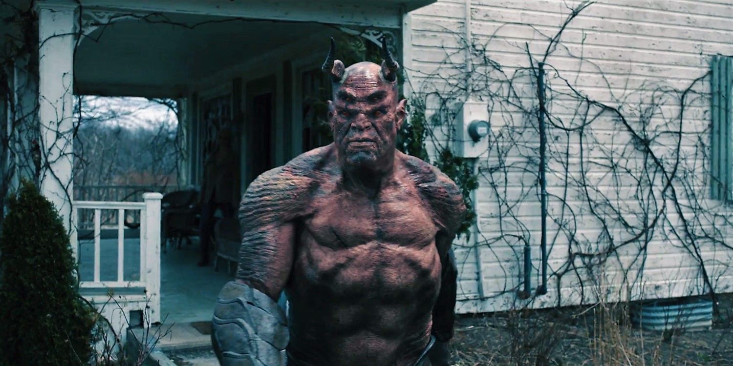 Trigon in front of a house in Titans season 2.