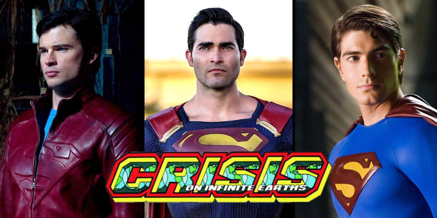 Tom Welling, Tyler Hoechlin, and Brandon Routh as Superman