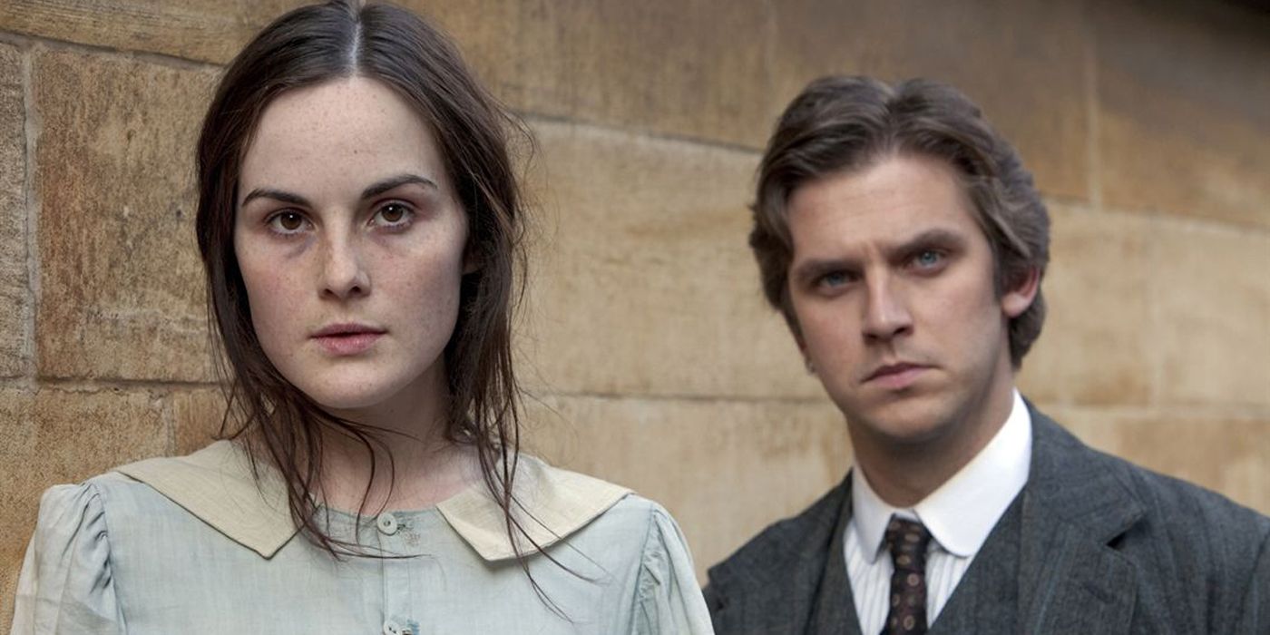 Michelle Dockery and Dan Stevens stand together in a promotional image for Turn of the Screw