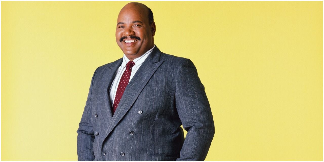 Uncle Phil from Fresh Prince on a yellow background