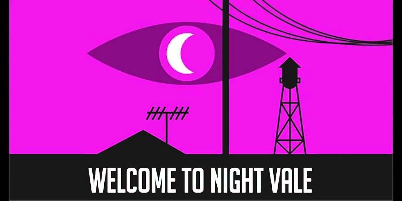 Artwork for the podcast Welcome to Night Vale showing an eye in the sky