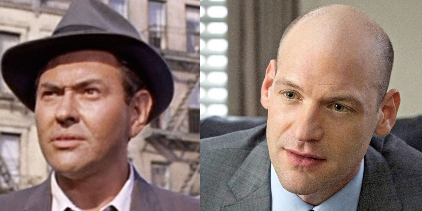 Split image showing Simon Oakland in West Side Story and Corey Stoll