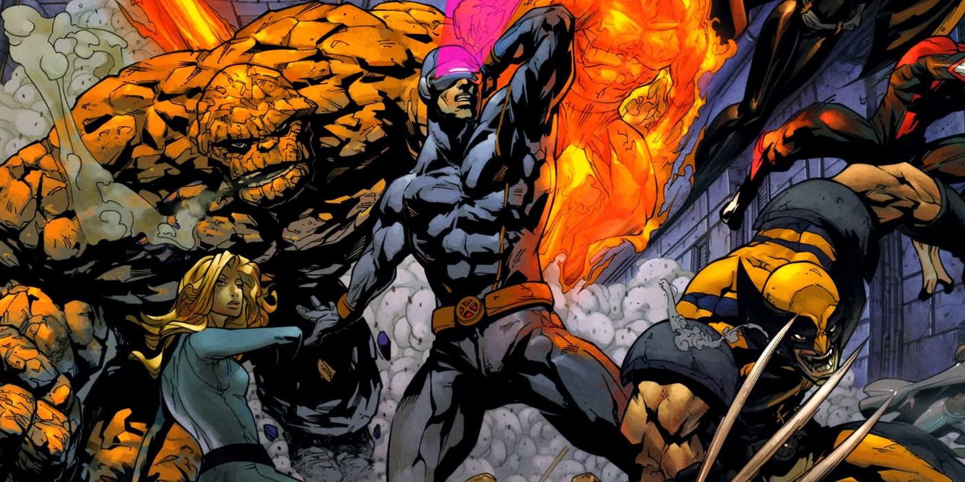 X-Men and Fantastic Four Marvel Comic
