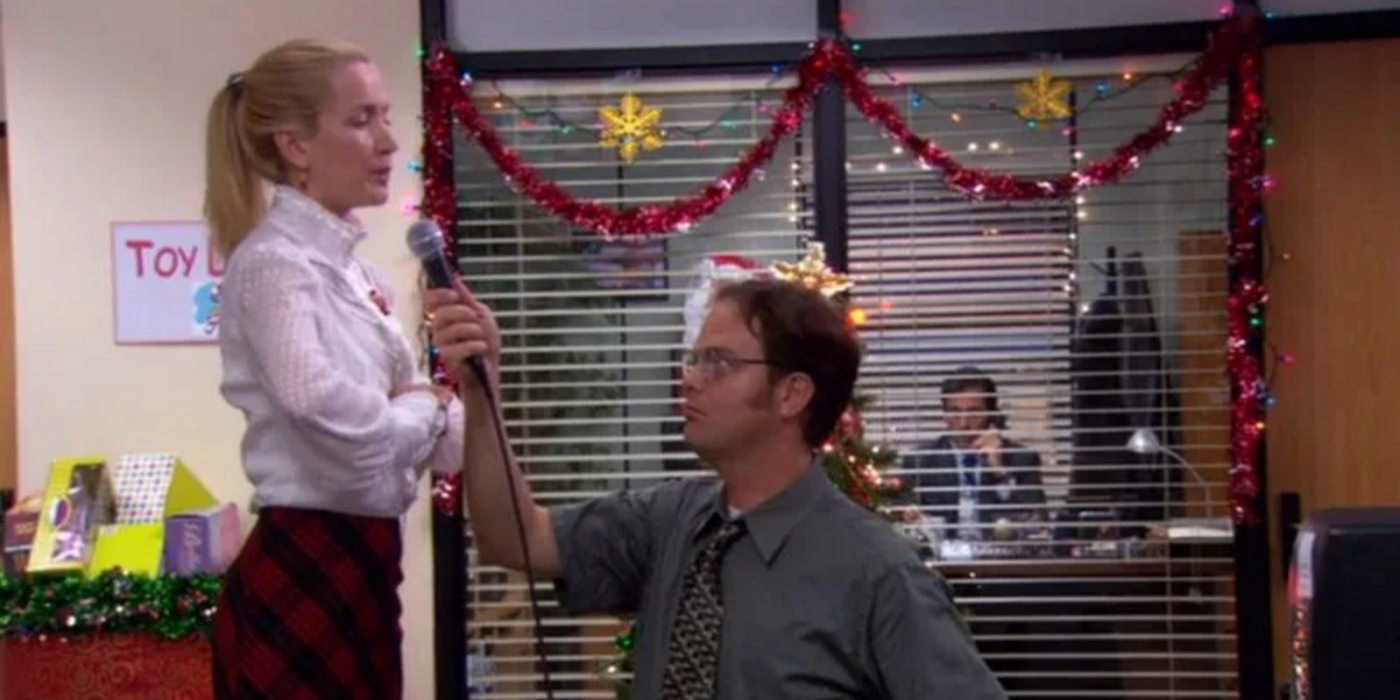 Angela sings at the office Christmas party on The Office