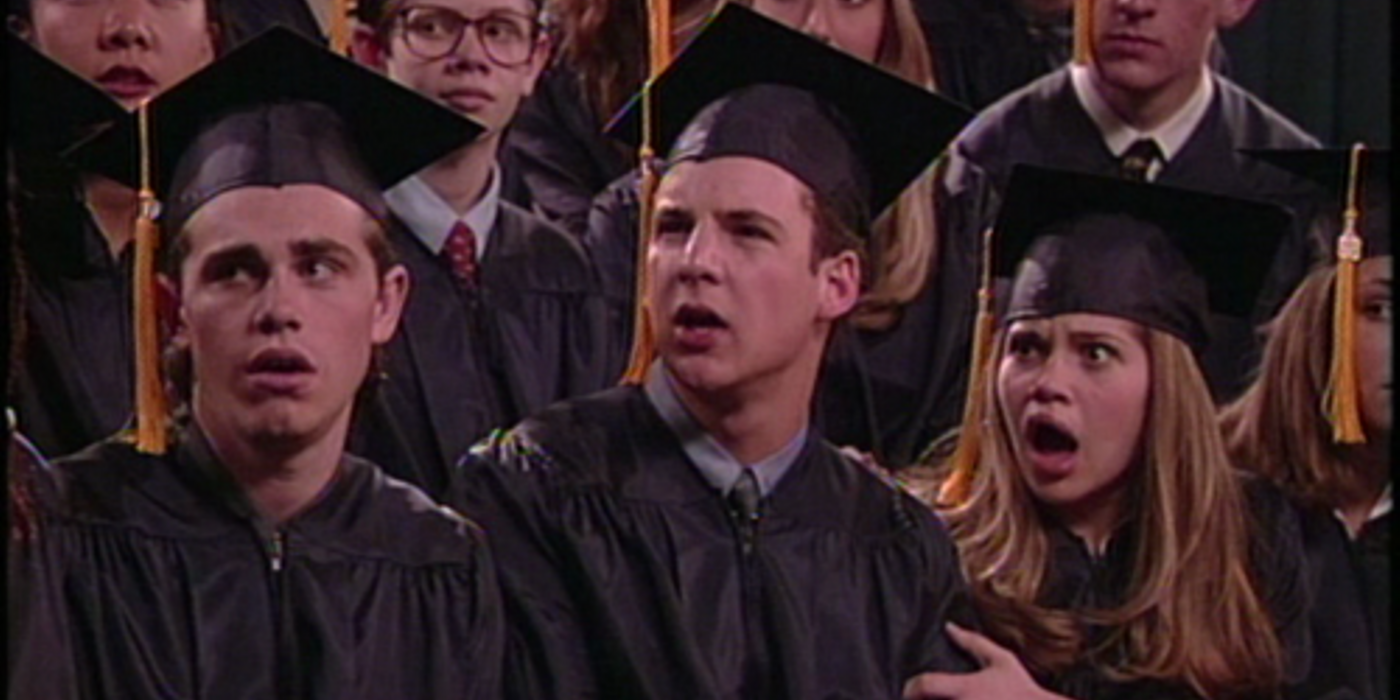 Shawn, Cory, and Topanga graduate in Boy Meets World