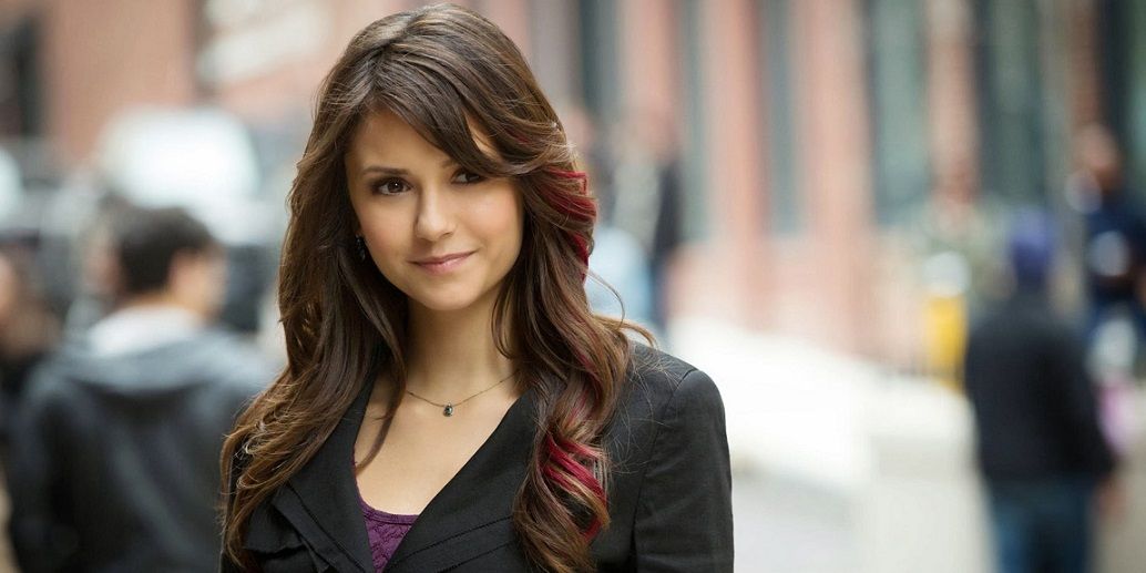 Elena Gilbert with her new pink hair in The Vampire Diaries