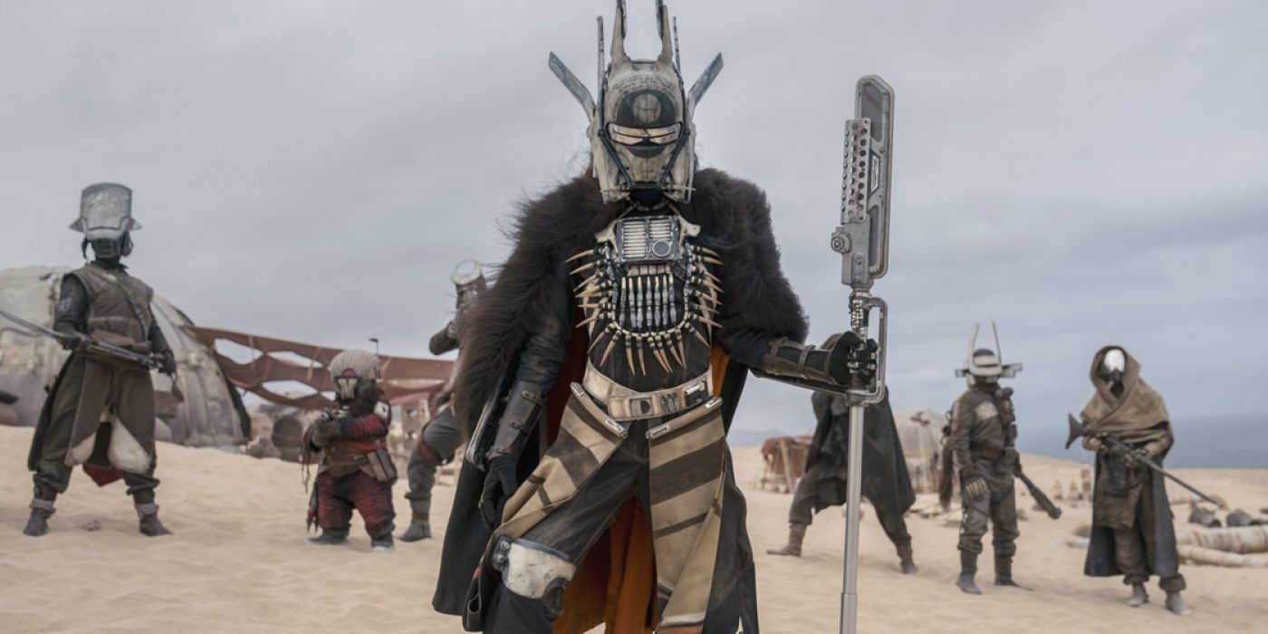 Enfys Nest arrives with the Cloud Riders to take the Coaxium from Han, Qi'ra, and Beckett in Solo