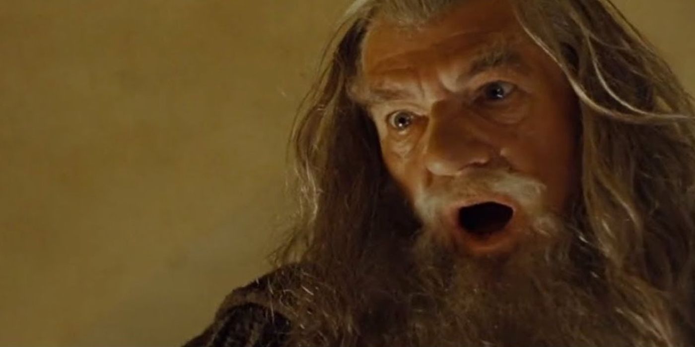 Gandalf gritando em O Senhor dos Anéis. 