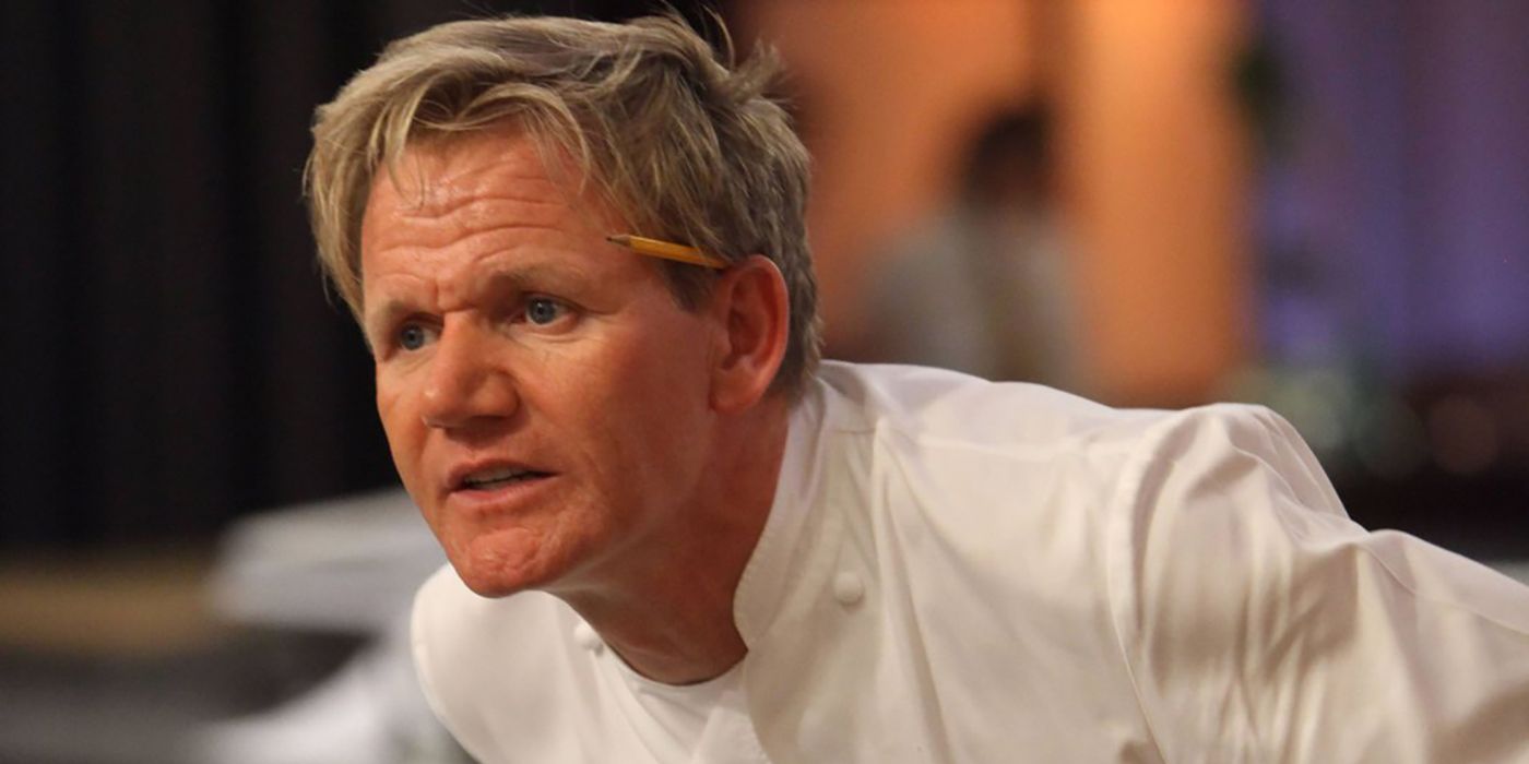 gordon ramsay hells kitchen looking angry in chef's whites