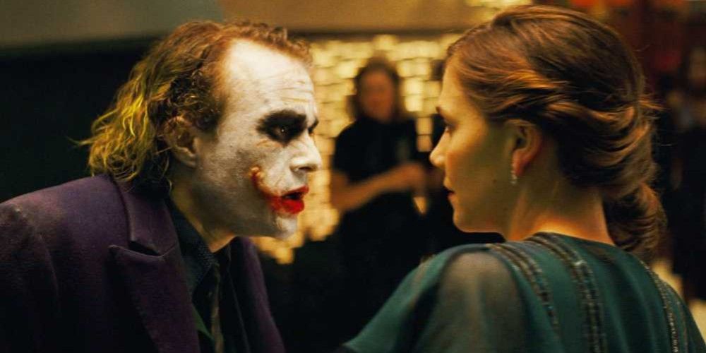 Joker confronts Rachel in The Dark Knight