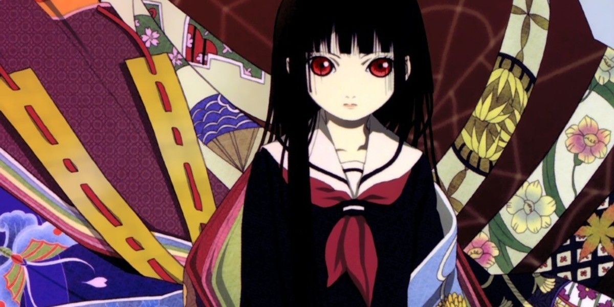 A still from the horror anime series Hell Girl.